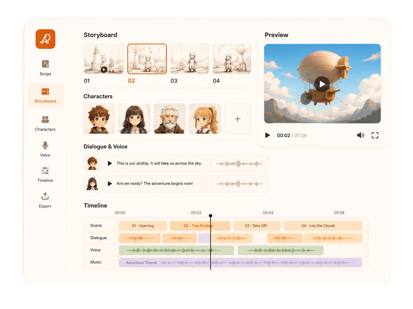 AniKuku AI animation production workspace